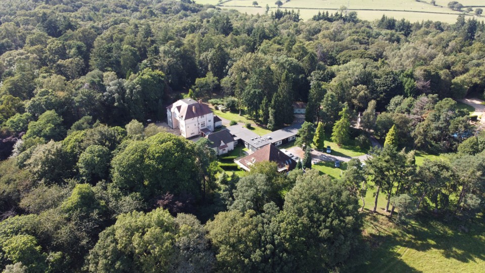 Aerial view of the Carmelite Priory, Boars Hill