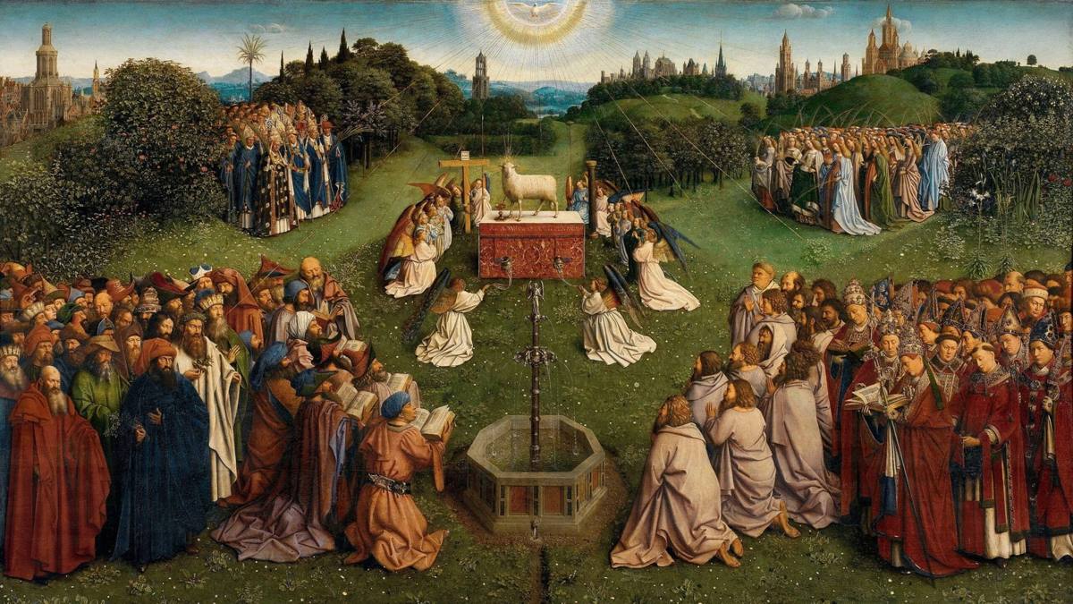 The Adoration of the Mystic Lamb from the Ghent Altarpiece